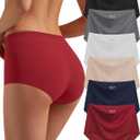 Womens Seamless Underwear High Waisted Full Coverage Briefs No Show Soft Breathable Panties 6 Pack (X-Large)