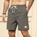 Hardaddy Mens Corduroy Shorts Elastic Waist Drawstring Casual Summer Beach Lounge Short (Green, XL)