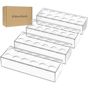 4 Pack 12" Clear Acrylic Flower Vase Rectangular Floral Centerpiece for Dining Table Modern Flower Arrangement for Home Decor or Weddings