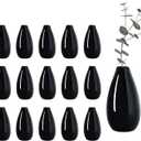 Modern Black Small Ceramic Vase Set of 16 for Living Room Bedroom 4.13'' Minimalist Fresh Flower Vases for Home Decor Office Fireplace Centerpieces Nordic Style Gift for Fake Plant 16 Pack