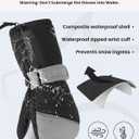 Toddler Kids Snow Mittens Waterproof Ages 2-7, Thinsulate Warm Boys Girls Winter Ski Mittens for Kids (Black)