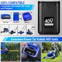 40V 6.0Ah Replacement Battery for Kobalt 40v Battery MAX 2540C-06, Rechargeable Lithium Ion Battery for Kobalt KB640-03 KB540C-06 KB245-06 KB240-06 Kb540-06 for Cordless Power Tools