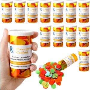 Yungyan 36 Pcs/ 12 Sets End of Year Nurse Graduation Party Favors Nurse Rx Prescription Confetti Class of 2026 with Medication Pill Bottles Label Stickers for Nursing Pharmacist Registered Bsn