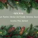 9 Feet Christmas Garland - Christmas Decorations - Carolina Pine Garland for Table, Fireplace, Mantle, Wall, Indoor Outdoor - Green Garland for Christmas Decorations - Free LED String Lights