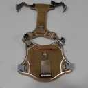 BUMBIN Dog Harness, Tactical XS, Brown, No Pull, Adjustable, Reflective, Soft Cotton, for Small Dogs Training, Fit Smart (S(Neck:10-12", Chest:12-21"))