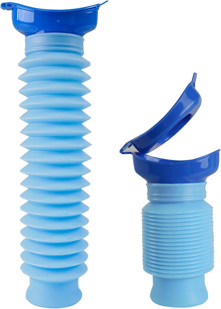 Pee Bottles for Men, Portable Urinal for Men, Collapsible Urine Bottle 750ML, Car Urinals for Men and Women, Emergency Urinal Shrinkable Pocket Toilet for Travel, Camping, Traffic Jam, Road Trips (Blue)