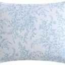 Laura Ashley- King Comforter Set, Cotton Reversible Bedding Set with Matching Sham(s), Farmhouse Home Dcor (Bedford Blue, King)