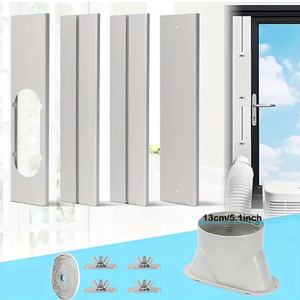 Portable Air Conditioner Window Kit, Universal Sliding AC Window Vent Kit, Adjustable Window Seal Plates for AC Unit with Coupler