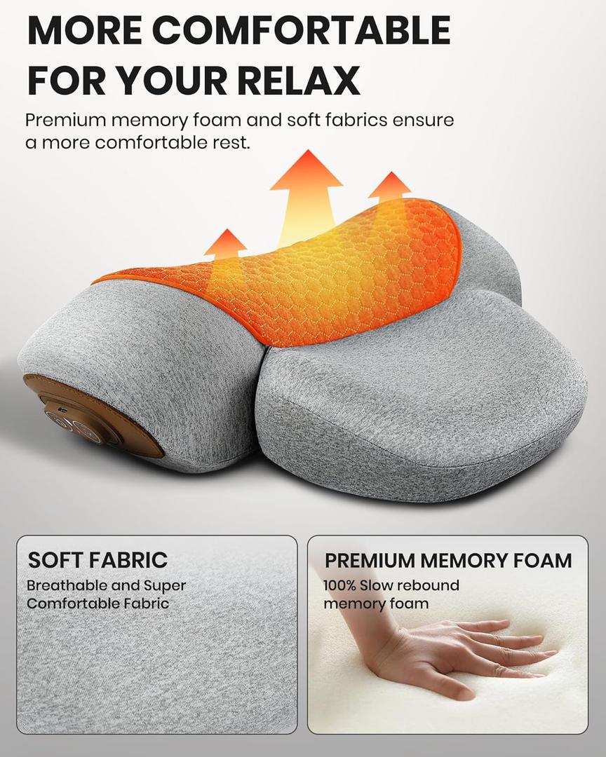 3-in-1 Neck and Shoulder Massager Pillow with Heat - Cervical Pillow for Pain Relief