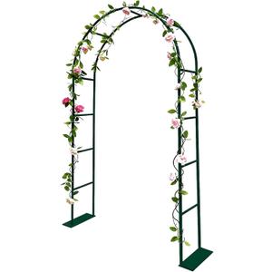 Thickened Tube GreenGiggle 100% Metal Heavy Duty Metal Garden Arch Trellis with 16mm Steel Tubes & 0.5mm Thickened Wall, 7.6ft Trellis for Climbing Plants,Roses,Garden Party,Ceremony & Decorations