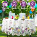Ganeen 6 Pcs Spring Wildflower Plastic Tablecloth 84 Inch Spring Round Tablecloths Floral Theme Birthday Decor Disposable Plastic Waterproof Table Covers for Holiday Wedding Decoration Party Favor