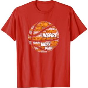 Motivational Quote Basketball Inspiring Words T-Shirt. Red, M