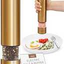 Epar Salt or Pepper Grinder Mill Electric  Battery Operated Stainless Steel Mill with LED Light, Adjustable Ceramic Core, and One-Hand Push Button for Effortless Seasoning and Cooking
