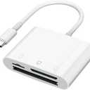 SD Card Reader USB C for iPhone 15/Android Phone/iPad/Mac/Laptop, Three Card Slot Micro SD Card Reader Supports SD Micro SD CF Card, Digital Camera Viewer Memory Card Reader Plug and Play