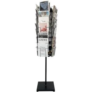 TONGMO 36-Pocket Rotating Magazine Rack Stand, Floor Spinner Display for Magazines, Comic Books, Brochures, A4 Organizer for Office, Bookstore, Home, Reception