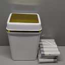 Bathroom Trash Can with Lid 4 Gallon Trash Can Small Garbage Can White Trash Can with 300 Counts Trash Bags for Kitchen Bedroom Office Dorm