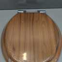 Round Toilet Seat Molded Wood Toilet Seat with Quietly Close and Quick Release Hinges, Easy to Install also Easy to Clean by Angol Shiold (Round, Natural)