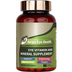 ZPX Eye Vitamin & Mineral Supplement with Lutein, Zeaxanthin, Supports Eye Strain, Vision Health for Adults with Vitamins C & E, Vegan Eye Vitamins Supplement - 90 Capsules (2PCS), Best By 03/28/2027