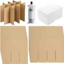 4-Pack Glassware Protection SetGlassware Dish Packing Boxes Corrugated Dividers & 48 Foam Sleeves for 16x12x12 Moving Boxes (Box Not Included)
