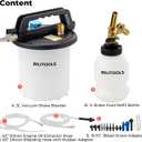 BILITOOLS 3L Brake Bleeder Vacuum Pump Kit Air Compressor, Universal One Person Pneumatic Brake System Clutch Fluid Bleeding Extractor Tool with Adapters & 1L Refilling Bottle