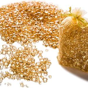 Luxury Gold Diamond Table Confetti Party & Wedding Decorations: Includes Over 3, 000 Acrylic Sparkling Scatter Gems in Three Sizes