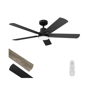 Ceiling Fan with Light 52-Inch, Remote Control Reversible DC Motors, 3CCT Dimmable Timer Noiseless, Black Ceiling Fan for Bedroom Living Room, Indoor&Outdoor ETL Listed