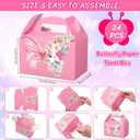 MotiMind 24 Pcs Butterfly Party Favor Boxes, 3D Decorative Gable Treat Boxes for Special Celebration Wedding Bridal Shower Anniversary, Cardboard Goodie Bag with Handles for Guests Treats Candy (Cute)