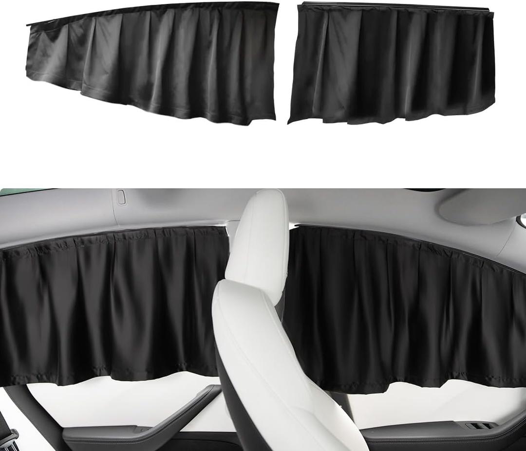 TPARTS Side Window Sun Shade for Tesla Model 3 2018-2025 (Including Model 3 Highland 2024+), Privacy Curtain Blinds Front & Rear Window Shade Blackout Drapes Set of 4