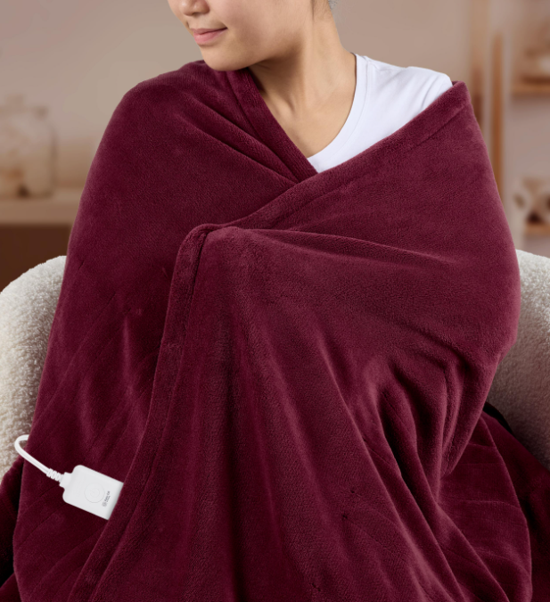 Sunbeam Throw Microplush Sherpa Heated Throw Size 50x70 in