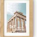 5x7 Picture Frame | Solid Oak Wood 5x7 Photo Frame With Mat For 4x6 | Plexiglas And Hanging Hardware Included | Natural Oak, 1 Pack