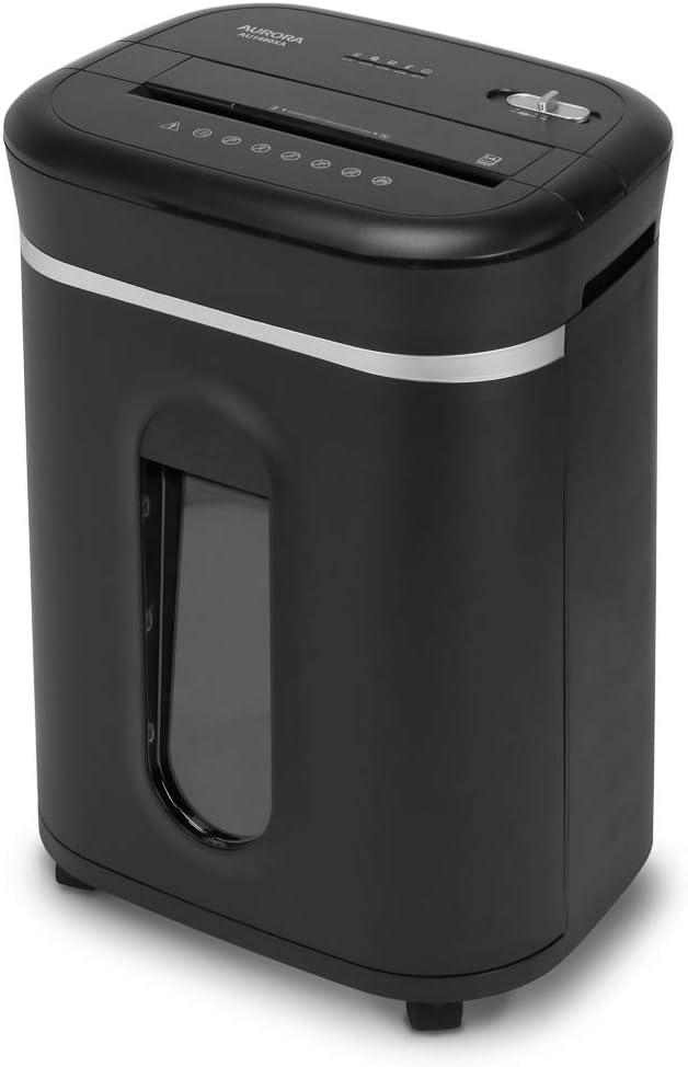 Aurora Anti-Jam 14-Sheet Crosscut Paper/CD and Credit Card Shredder/with 6-Gallon pullout Basket 120 Minutes Continuous Run Time