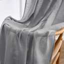 MIULEE Grey Linen Curtains 96 Inch Long for Bedroom Living Room, Soft Thick Linen Textured Window Drapes Gray Semi Sheer Light Filtering Back Tab Rod Pocket Burlap Look Decor, 2 Panels