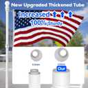 Anovo Flag Pole Kit- Upgraded Holder, Stainless Steel 5 FT Flag Poles with1 Inch Metal 360 Rotating Flag Pole Rings Two-Position Flag Pole Bracket Mounting for Outside House Porch (5 FT - White)