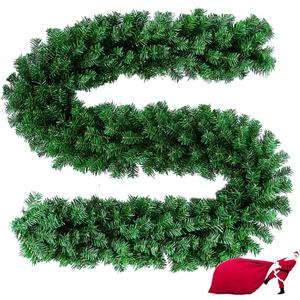 9 Feet Christmas Garland 220 Branches Xmas Artificial Decorations for Doors Stairs Fireplace