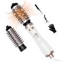 Hair Dryer Brush, 3-in-1 Rotating Round Hot Air Spin Brush Set with 2 Brushes (2" & 1.5"), Negative Ionic Blow Volumizer, 2 Detachable Auto-Rotating Curling Brush 100-120V