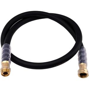 Heavy Duty Premium Garden Hose 5ft x 5/8", 300PSI Working, 1000PSI Burst, Hybrid Rubber Water Hose with Transparent Swivel Handle - Hot/Cold Water - Five Layered Braiding with Brass fittings (Black)