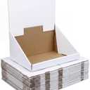 Colarr 20 Sets 19 Inch White Countertop Bin Displays with Removable Header Large Cardboard Storage Bins Single Compartment Corrugated Cardboard Retail Display Stands for Store Office Organization