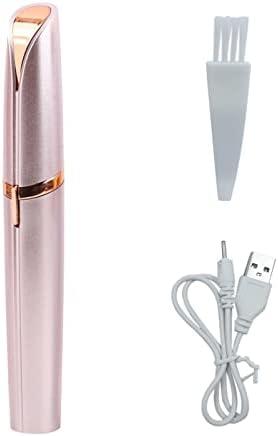USB Rechargeable Portable Electric Eyebrow Trimmer Pen for Women, Painless Precision Hair Remover, Safe Shaver Razor Tool for Face, Leg, Lip, Armpit, Hand (Rose Gold)