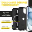 OtterBox iPhone 15 Plus, 14 Plus - Commuter MagSafe Case - Slim & Tough - Pocket-Friendly - Dual Layer Drop Protection - Port Covers Non-Retail Packaging - Black
