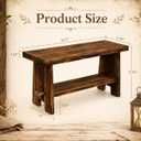 31.5" Solid Wood Entryway Bench, Farmhouse Rustic Storage Bench for Small Spaces, Narrow Indoor Bench Seat for Hallway, Living Room, Dining Room & Mudroom, Mortise-and-Tenon Base, Rustic Brown, 31.5in