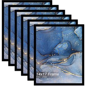 14x17 Picture Frame Set of 6, Black Frame for 14 x 17 Inch Picture Poster Photo, Light Weight and High Transparent 14 by 17 Frame for Wall - 6 Pack/Black/14 x17