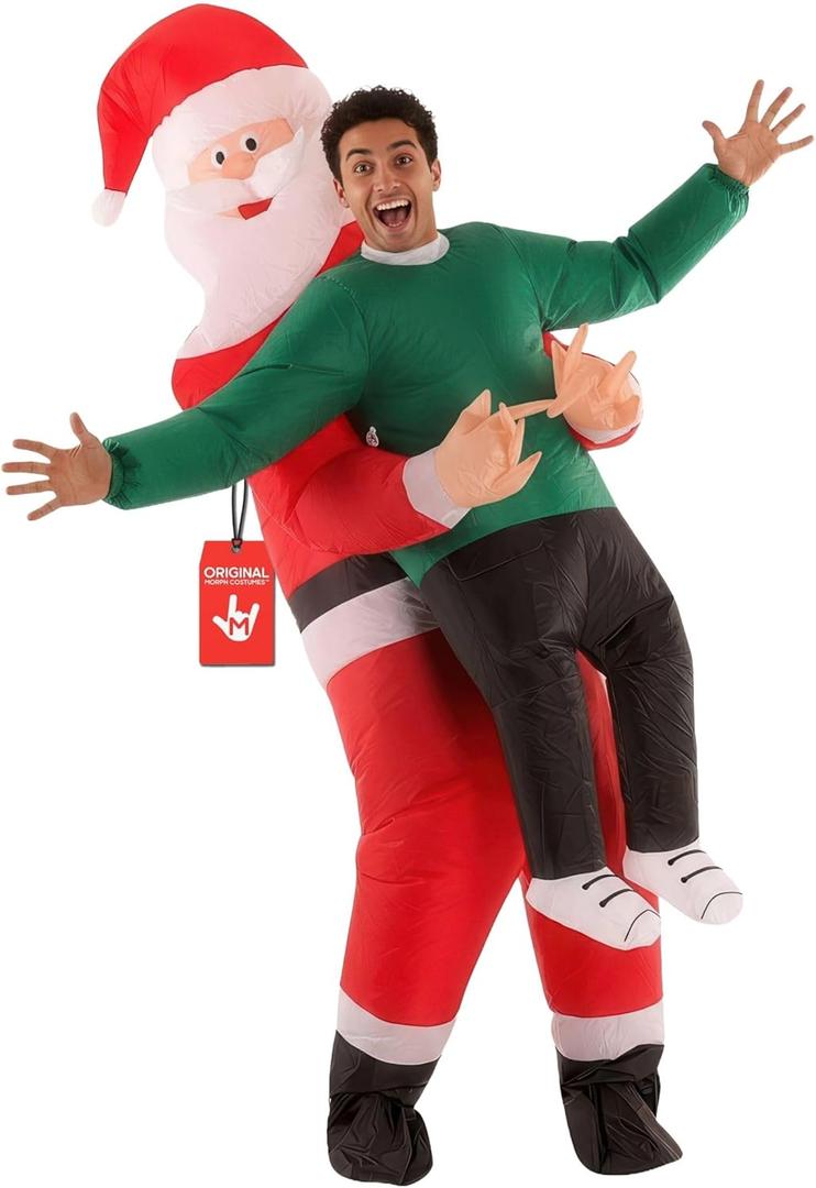 Morph Inflatable Santa Claus Costume for Men, Inflatable Christmas Costumes, Christmas Costumes for Adults