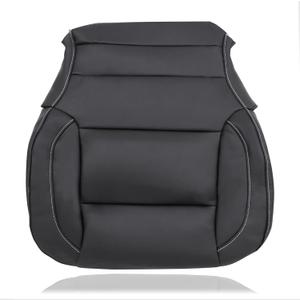 GXARTS Non-Perforated Driver or Passenger Side Bottom Leather Seat Cover Black Replacement Fit for Chevy Silverado 1500 2500 3500 Tahoe Suburban GMC Sierra Yukon 2014 2015 2016 2017 2018 2019