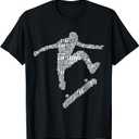 Skateboard Stunt Retro Skater Boys Children Men T-Shirt, Size M