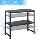 2-Tier Expandable Metal Storage Shelves,150LBS Heavy Duty Shelving Units and Storage For Small Appliance,Adjustable Pots and Pans Organizer Rack Shelf For Kitchen Under Cabinet Pantry Warehouse Garage