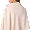 Women's Versatile Knitted Shawls Scarf Poncho Sweater Capes with Buttons Lightweight Spring Summer Fall Winter Wraps, Size: 54"x24"