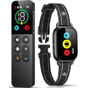 Dog Training Collar with Remote, Smart Dog Shock Collar with 3 Training Modes and Training Icons, Waterproof Electric Dog Shockers for Large and Medium Dogs (8-120 LBS)