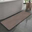 MontVoo -Bath Mat Rug-Rubber Backing Non Slip Quick Dry Absorbent Thin Bathroom Rugs Fit Under Door-Faux Suede Surface Bathroom Floor Mats-Shower Rug for in Front of Bathtub Shower Brown 24"x48"