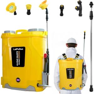 5.3Gal Battery Powered Backpack Sprayer Compatible with DeWalt 20V Battery, Electric Backpack Sprayer with 4 Nozzles, 0-100 PSI Adjustable Pressure for Weeding, Spraying & Cleaning
