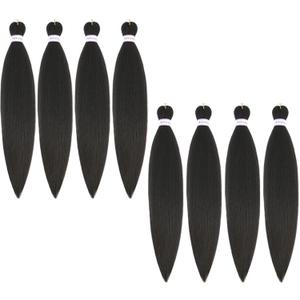 Alrence Pre Stretched Braiding Hair Long Braid 20 Inch 8 Packs Professional Braiding Hair Extensions Synthetic Crochet Twist Braids (20 Inch, 4#)